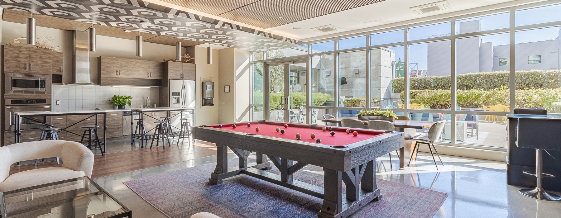 Game room with pool table