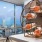 kitchen with wine rack on counter